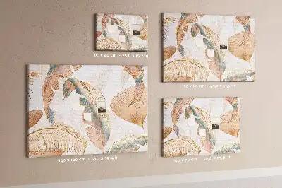 Tableau en liège décoratif motif feuilles nature