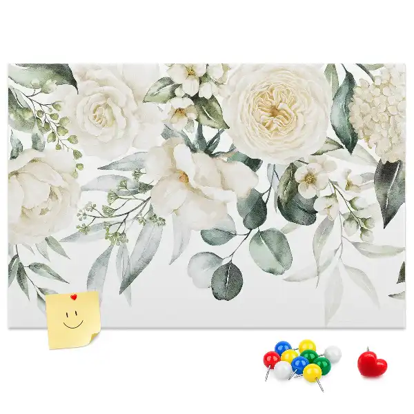 Tableau d'affichage en liège motif Fleurs