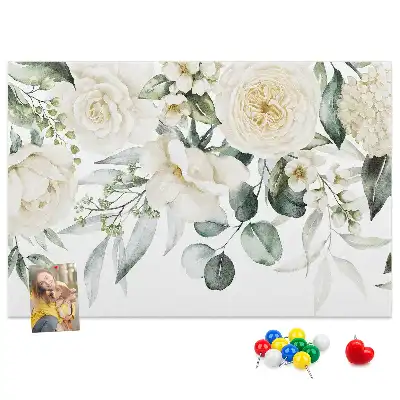 Tableau d'affichage en liège motif Fleurs