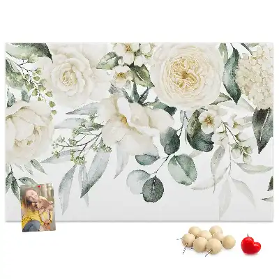 Tableau d'affichage en liège motif Fleurs