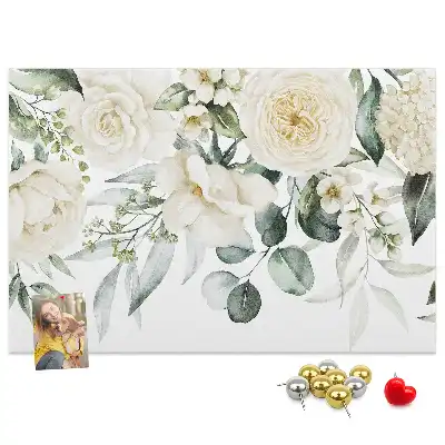 Tableau d'affichage en liège motif Fleurs