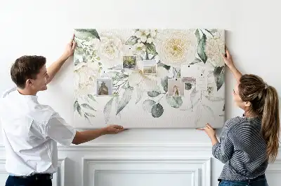 Tableau d'affichage en liège motif Fleurs