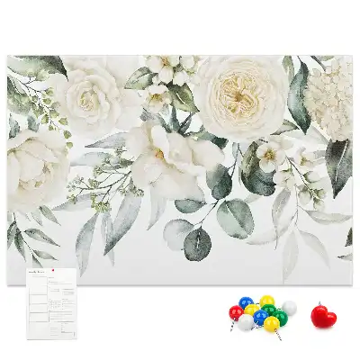 Tableau d'affichage en liège motif Fleurs