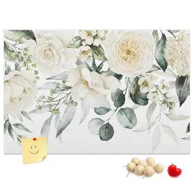 Tableau d'affichage en liège motif Fleurs