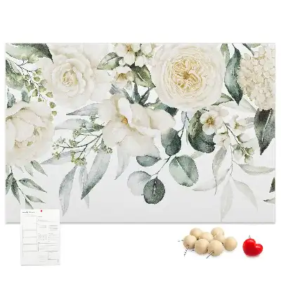 Tableau d'affichage en liège motif Fleurs