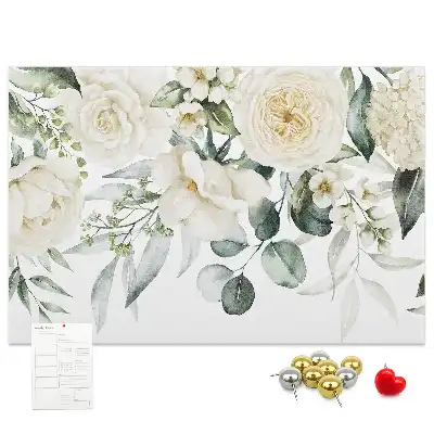 Tableau d'affichage en liège motif Fleurs