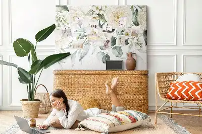 Tableau d'affichage en liège motif Fleurs