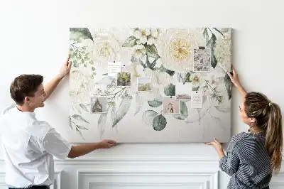 Tableau d'affichage en liège motif Fleurs