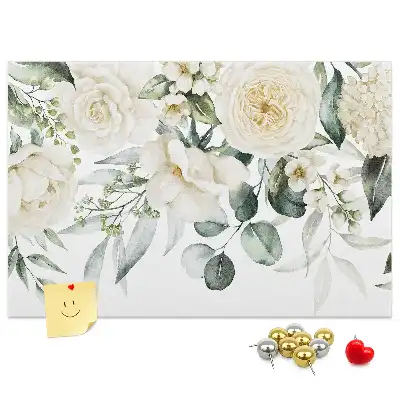 Tableau d'affichage en liège motif Fleurs