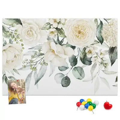 Tableau d'affichage en liège motif Fleurs