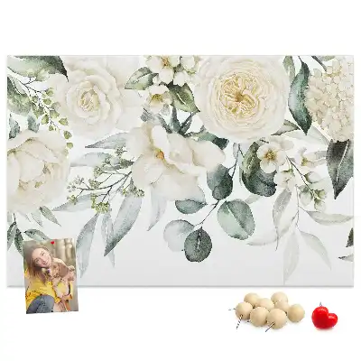 Tableau d'affichage en liège motif Fleurs