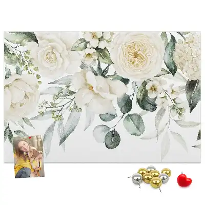 Tableau d'affichage en liège motif Fleurs