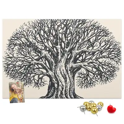 Tableau d’affichage en liège Majestueux arbre solitaire