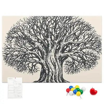 Tableau d’affichage en liège Majestueux arbre solitaire