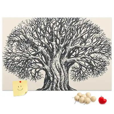 Tableau d’affichage en liège Majestueux arbre solitaire