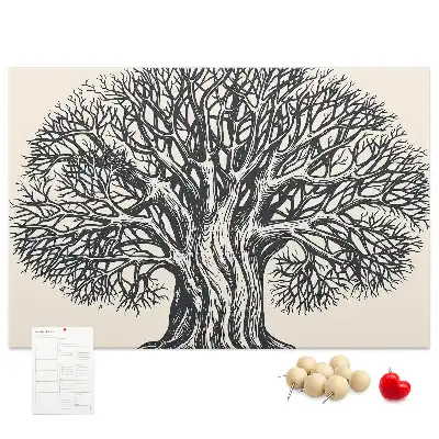 Tableau d’affichage en liège Majestueux arbre solitaire