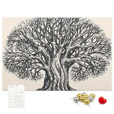 Tableau d’affichage en liège Majestueux arbre solitaire