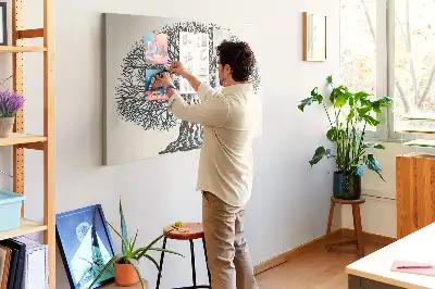 Tableau d’affichage en liège Majestueux arbre solitaire