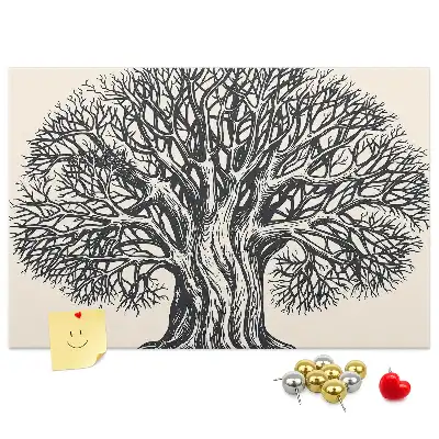 Tableau d’affichage en liège Majestueux arbre solitaire
