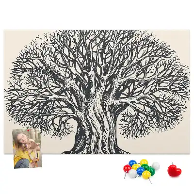 Tableau d’affichage en liège Majestueux arbre solitaire