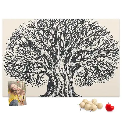 Tableau d’affichage en liège Majestueux arbre solitaire