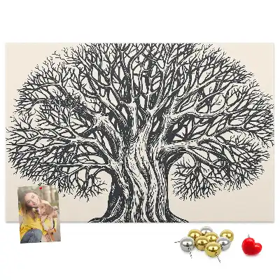 Tableau d’affichage en liège Majestueux arbre solitaire