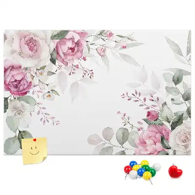 Tableau de liège avec cadre floral