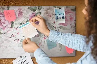 Tableau d'affichage en liège motif roses à l'aquarelle