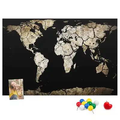 Tableau en liège décoratif carte du monde sécheresse