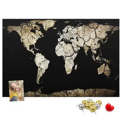 Tableau en liège décoratif carte du monde sécheresse