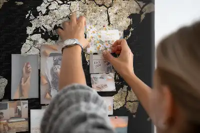 Tableau en liège décoratif carte du monde sécheresse