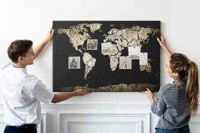 Tableau en liège décoratif carte du monde sécheresse