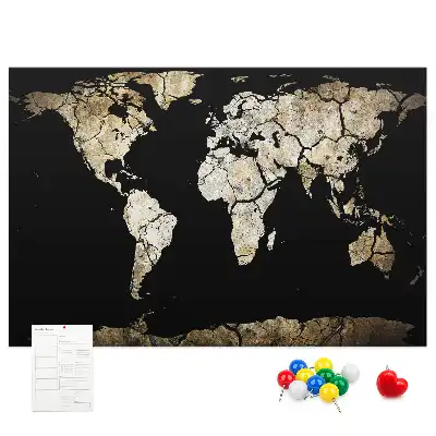 Tableau en liège décoratif carte du monde sécheresse