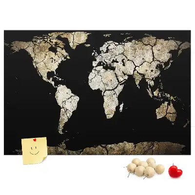 Tableau en liège décoratif carte du monde sécheresse