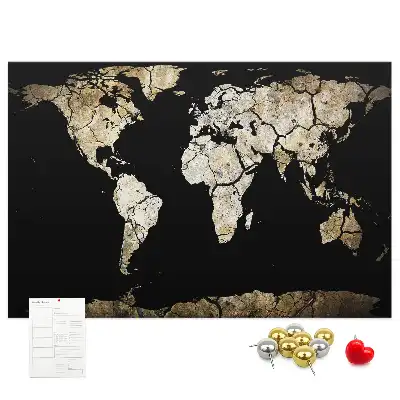 Tableau en liège décoratif carte du monde sécheresse