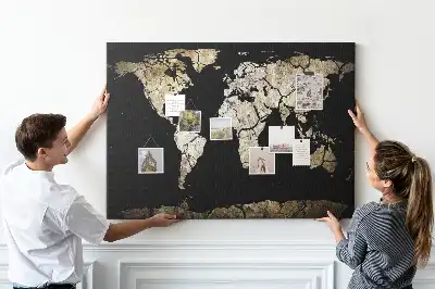 Tableau en liège décoratif carte du monde sécheresse