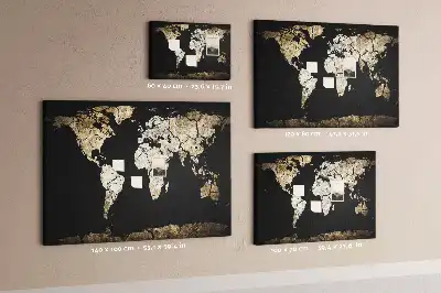 Tableau en liège décoratif carte du monde sécheresse