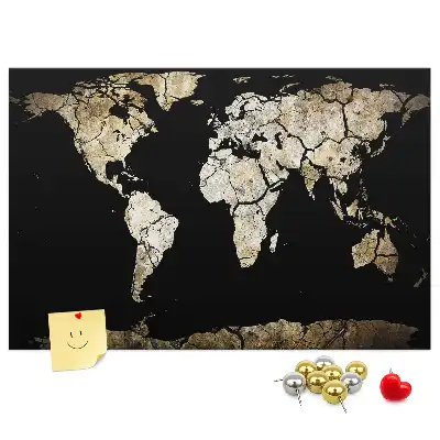 Tableau en liège décoratif carte du monde sécheresse