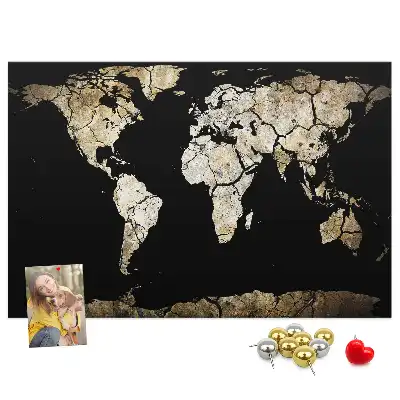 Tableau en liège décoratif carte du monde sécheresse