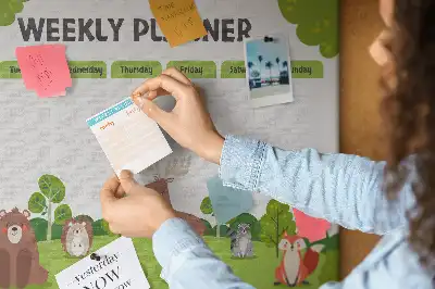 Tableau en liège déco Emploi du temps scolaire élève