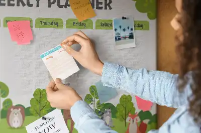 Tableau en liège déco Emploi du temps scolaire élève