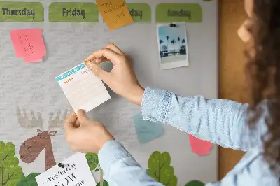 Tableau en liège déco Emploi du temps scolaire élève