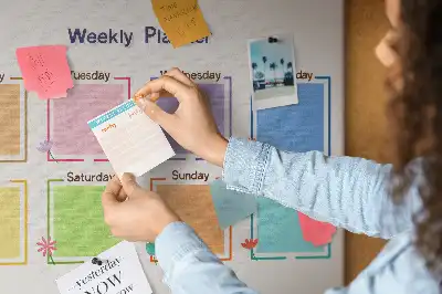 Tableau de liège Organisateur de sept jours travail