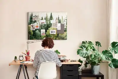 Tableau de liège Paysage forêt