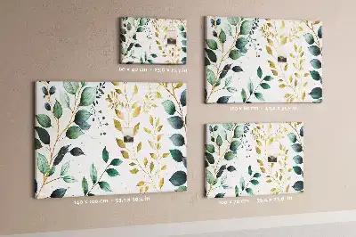 Tableau d’affichage en liège avec motif de feuilles de plantes