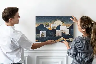 Tableau en liège déco Coucher de soleil paysage