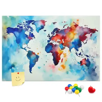 Tableau en liège déco Carte peinte