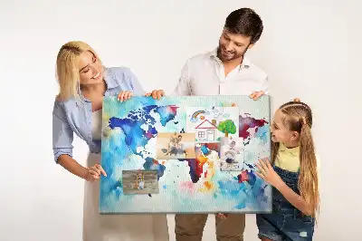 Tableau en liège décoratif carte peinte