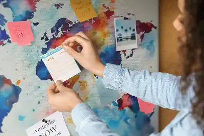 Tableau en liège décoratif carte peinte
