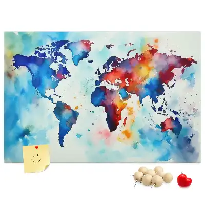Tableau en liège décoratif carte peinte